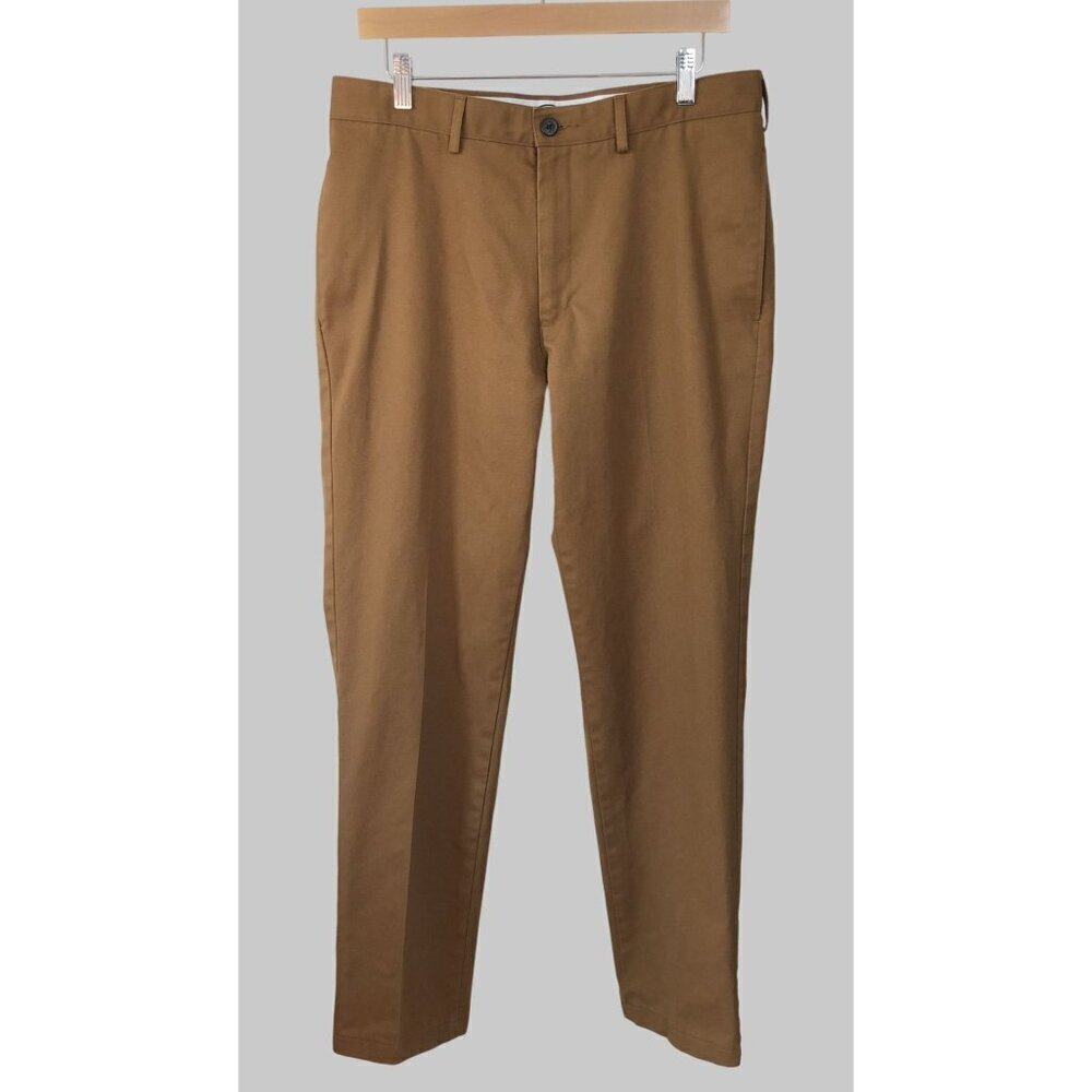 Land's End Chino Pants Mens Size 34 Brown 100% Cotton Tailored Fit Old Money